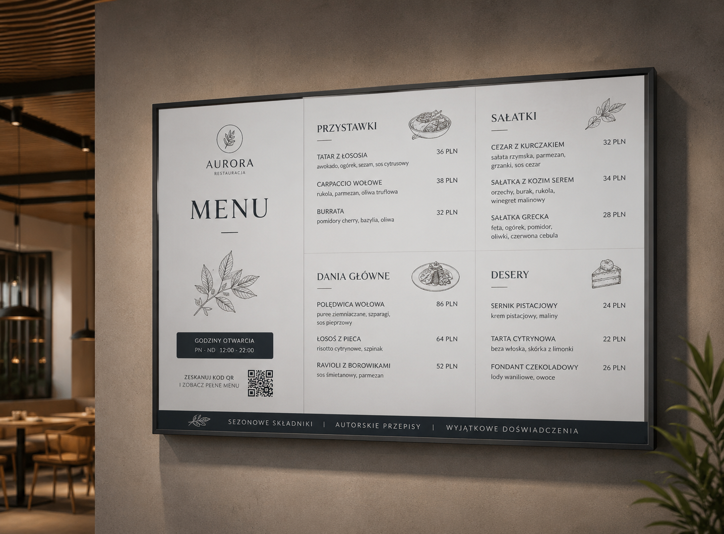 E-papier jako cyfrowe menu w restauracji