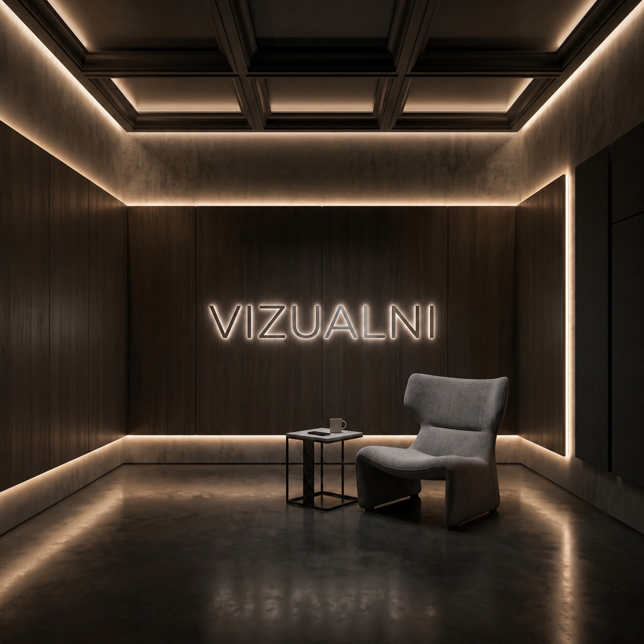 Linie świetlne podkreślające architekturę wnętrza